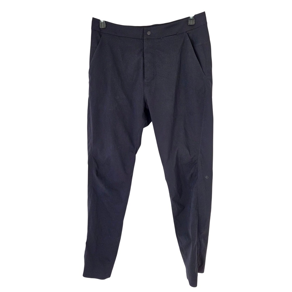 Lululemon Lab Mens Navy Blue Tapered Performance Commuter Pants Ankle Zip Sz 34